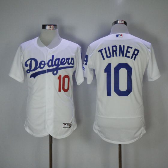 Men Los Angeles Dodgers #10 Justin Turner White Elite MLB Jerseys